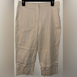 Briggs New York Women’s Size 8 Capri Pants Khaki Beige Tan Cotton 3/4 Casual